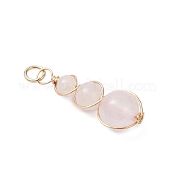 Подвески из натурального розового кварца с круглыми бусинами&nbsp;PALLOY-JF04700-01