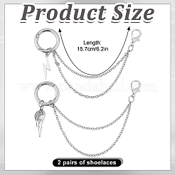 4 Stück 2 Stile 304 Edelstahl Stiefelriemenketten&nbsp;HJEW-DR00278