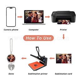 6 шт. 3 стиля цинковый сплав термоперенос сублимационная заготовка подвеска украшения AJEW-GA0007-52