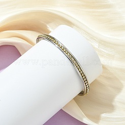 Bracciali aperti in ottone con strass di cristallo e acciaio inossidabile 201&nbsp;BJEW-JB14318-01