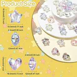 70шт 14 стиля прозрачные акриловые бусины&nbsp;MACR-CJ0002-08