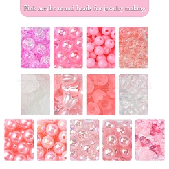 Наборы для изготовления браслетов из акрила и АБС-пластика с круглыми цветами и сердечками своими руками DIY-FS0006-48