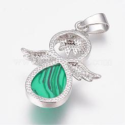 Синтетического малахита подвески&nbsp;G-G651-A03