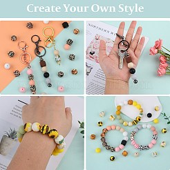 89 ensemble de perles en silicone imprimées à motifs colorés&nbsp;SIL-SZ0002-54B