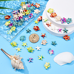 100шт 10 цвета синтетические бирюзовые бусины&nbsp;G-YW0002-01A