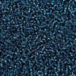 MIYUKIラウンドロカイユビーズ  日本製シードビーズ  15/0  （rr1445)染色銀裏地ブルージルコン  15/0  1.5mm  穴：0.7mm  約27777個/50g&nbsp;SEED-X0056-RR1445