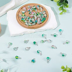 70 Stück Anhänger aus Crackle-Glas in 7 Farben.&nbsp;PALLOY-TADJ00018