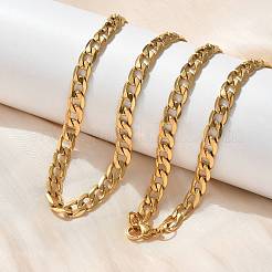 Ожерелья из кубинской цепи из нержавеющей стали 304 NJEW-S442-01G