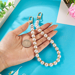 Круглые пластиковые бусины-имитаторы жемчуга цепочки-удлинители для сумок HJEW-TAC0084