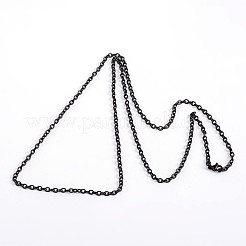 304ステンレススチールアズキチェーンネックレス  電気泳動黒  29.5インチ（75cm）  3mm&nbsp;STAS-F016-22B