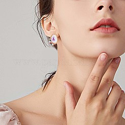 Pendientes de perlas de concha con mariposa acrílica&nbsp;JE973A