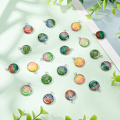 28шт 7 цвета печатных подвесок из непрозрачной смолы&nbsp;RESI-AR0001-20