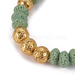 Эластичные браслеты из натурального вулканического камня&nbsp;BJEW-F389-B