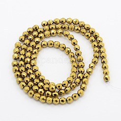 Grade a Placchi magnetico ematite sintetico perle tonde fili&nbsp;G-N0014-3mm-18C