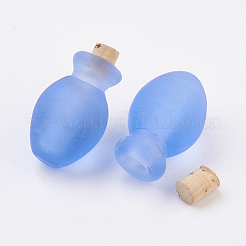 手作りランプワーク香水瓶ペンダント  精油ボトル  艶消し  コーンフラワーブルー  29~30mm  穴：5~5.5mm  ボトル容量：0.5~1ml（0.017~0.03液量オンス）&nbsp;LAMP-P044-M05