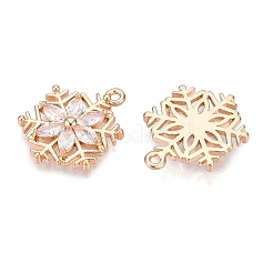 Рождественские латунные подвески с микропаве из фианита KK-R111-009-B01G