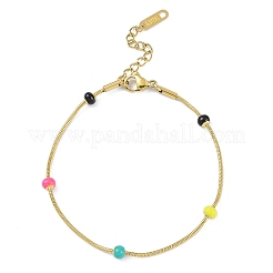 Braccialetti a catena a serpente in acciaio inossidabile 304 con placcatura ionica (ip) per donna&nbsp;BJEW-K254-19G-01