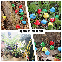 2 ensemble de 2 décorations de maison en bois en forme de champignon de couleurs&nbsp;DJEW-GA0001-19