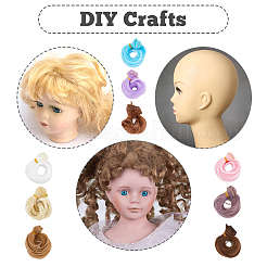 9 Bündel 9 Farben Hochtemperaturfaser kurzes lockiges Haar Puppenperücke Haar&nbsp;DIY-DC0002-06