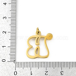 304ステンレスペンダント  キュービックジルコニア付き  丸カン付き文字チャーム  18KGP本金メッキ  文字B  19x17x2mm  穴：3mm&nbsp;STAS-R137-01G-B