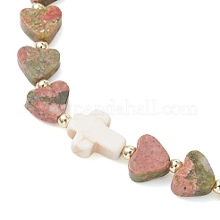 Природные драгоценный камень бисером растянуть браслеты&nbsp;BJEW-JB13398