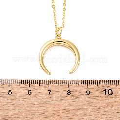 Латунные подвески в виде двойного рога/полумесяца NJEW-S438-06G