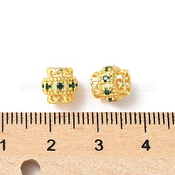 Perles européennes en laiton avec zircone cubique de micro pave&nbsp;KK-U067-08G-02