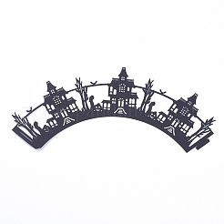 Involucri per cupcake di Halloween con castello&nbsp;CON-G010-D03