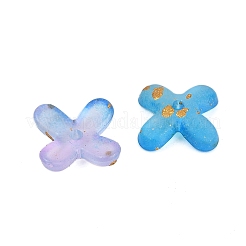 金属で編んだアクリルビーズキャップ  花  ドジャーブルー  11.5x11.5x3mm  穴：1.5mm  約3846個/500g&nbsp;OACR-G044-01K