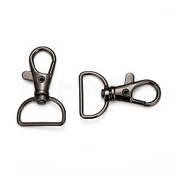 亜鉛合金スイベルdリングカニカン  スイベルスナップフック  ガンメタ色  38x24mm  穴：8x20mm&nbsp;E341-8-B