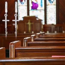 Серьги-кольца с крестом и обручем JE1075A