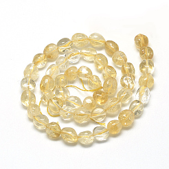 天然石シトリンビーズ連売り  ナゲット  8~15x7~12x4~12mm  穴：1mm  約30~45個/連  15.7インチ&nbsp;LS-G-R445-8x10-16