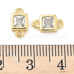 Латунные подвески-шармы с квадратным разъемом из прозрачного кубического циркония KK-Z120-34G