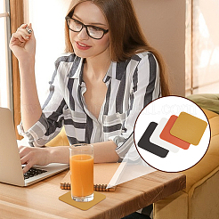 8 шт. двухцветные коврики из искусственной кожи под чашки AJEW-GA0007-74