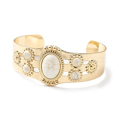Bracciale rigido aperto con perline ovali in resina&nbsp;BJEW-F452-01A