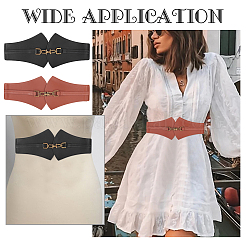 2 шт. 2 цвета искусственная кожа широкий эластичный корсетный пояс для женщин и девочек AJEW-WR0002-10