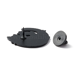 Broche en émail de chat squelette&nbsp;LS-ENAM-K053-49
