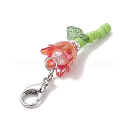 Подвесные украшения из стекла и акрила в форме лилии&nbsp;HJEW-JM01988