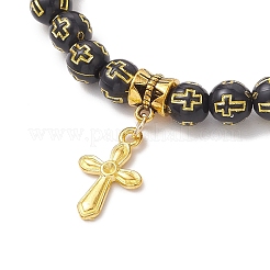 2шт 2-х цветные браслеты с подвесками из сплава BJEW-JB12081