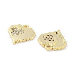 Латунные микропаве прозрачные подвески с фианитом ZIRC-P120-09G