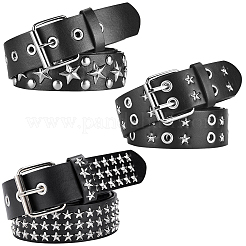 3 ceinture en similicuir PU à rivets&nbsp;AJEW-CL0005-94
