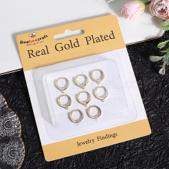 12 шт. латунная фурнитура для сережек-колец с микропаве из прозрачного кубического циркония EJEW-BBC0001-25G