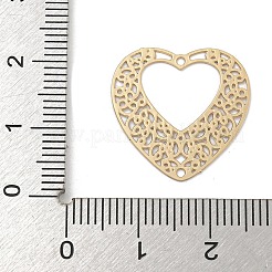 中空真鍮ペンダント  長持ちメッキ  カドミウムフリー＆ニッケルフリー＆鉛フリー  ハートチャーム  ライトゴールド  20x20x0.3mm  穴：1mm&nbsp;KK-S400-06KCG