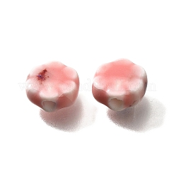 手作りの陶器ビーズ  花  ピンク  9.5x10x5~5.5mm  穴：1.8~2.2mm&nbsp;PORC-H013-04-10