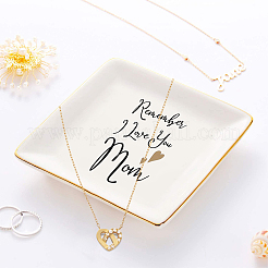 Фарфоровый квадратный держатель для ювелирных изделий AJEW-CN0001-06A