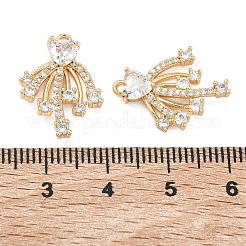 Pendenti in zirconi cubici trasparenti in micro pavè di ottone&nbsp;KK-B172-05G
