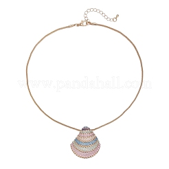 Ожерелья и серьги-гвоздики из сплава в форме ракушки с эмалью FS-WG5EB67-03