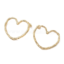 Серьги-гвоздики в форме полого сердца из нержавеющей стали 304 EJEW-K268-55G