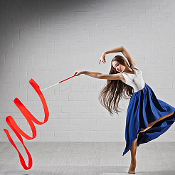 Танцевальные ленты из поликоттона с железной палочкой&nbsp;AJEW-WH20010-28