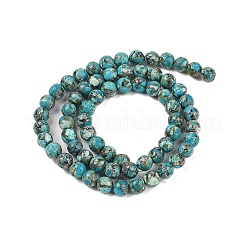 Fili di perline turchesi in argento sintetico assemblato&nbsp;G-D0006-C13-6mm